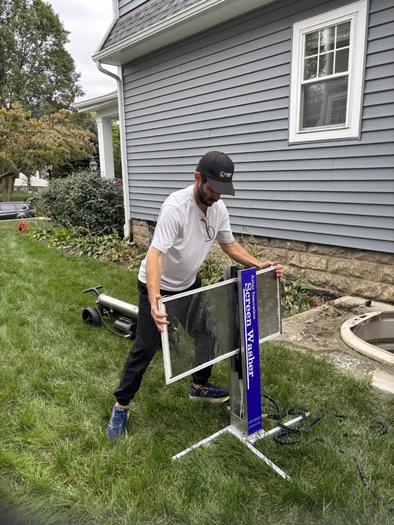 window screen cleaning